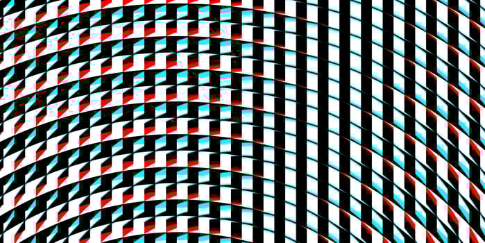 Blue red spotlight glass art texture. Projector lens background creative. Searchlight striped circles screen optical. Lamp flare glow. Fresnel lens pattern. photo