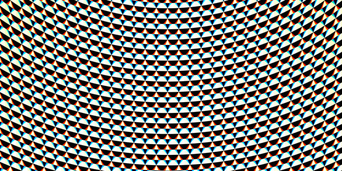 Red blue fresnel lens pattern. Spotlight glass art texture. Projector lens background creative. Searchlight striped circles screen optical. Lamp flare glow. photo