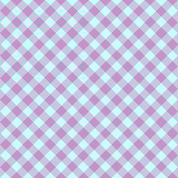 Gingham Pattern. Seamless light cyan lilac plum classic diagonal check pattern. Good for towels, blankets, skirts, napkins, gift paper. photo