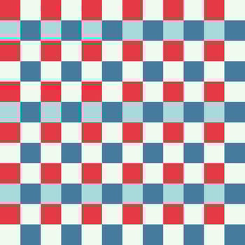 Red Blue White Seamless French Checkered Pattern. Colorful Fabric Check Pattern Background. Classic Checker Pattern Design Texture. photo