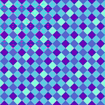 Purple Light Sky Blue Seamless Diagonal French Checkered Pattern. Inclined Colorful Fabric Check Pattern Background. 45 degrees Classic Checker Pattern Design Texture. photo