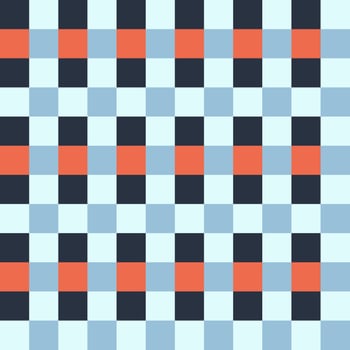 Black Orange Gray Blue Seamless French Checkered Pattern. Colorful Fabric Check Pattern Background. Classic Checker Pattern Design Texture. photo