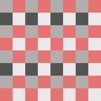 Red Gray White Large Seamless French Checkered Pattern. Big Colorful Fabric Check Pattern Background. Classic Checker Pattern Design Texture. photo