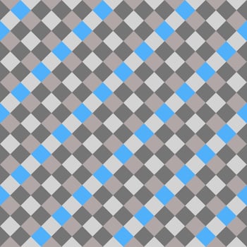 Blue Gray Seamless Diagonal French Checkered Pattern. Inclined Colorful Fabric Check Pattern Background. 45 degrees Classic Checker Pattern Design Texture. photo