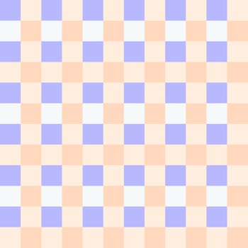Lilac White Peach Seamless French Checkered Pattern. Colorful Fabric Check Pattern Background. Classic Checker Pattern Design Texture. photo