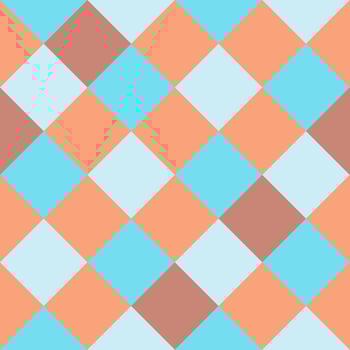 Blue Brown Large Diagonal Seamless French Checkered Pattern. Big Inclined Colorful Fabric Check Pattern Background. 45 degrees Classic Checker Pattern Design Texture. photo