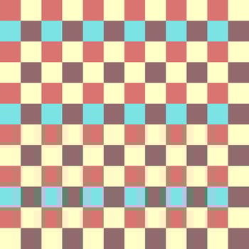 Blue Yellow Burgundy Scarlet Seamless French Checkered Pattern. Colorful Fabric Check Pattern Background. Classic Checker Pattern Design Texture. photo