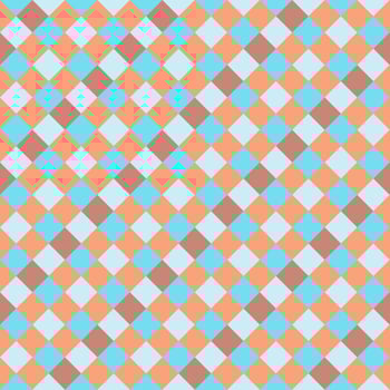 Blue Brown Seamless Diagonal French Checkered Pattern. Inclined Colorful Fabric Check Pattern Background. 45 degrees Classic Checker Pattern Design Texture. photo