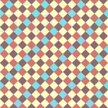 Blue Yellow Burgundy Scarlet Seamless Diagonal French Checkered Pattern. Inclined Colorful Fabric Check Pattern Background. 45 degrees Classic Checker Pattern Design Texture. photo