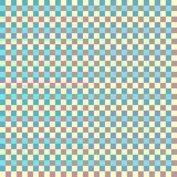 Blue Yellow Plum Teal Seamless Small French Checkered Pattern. Little Colorful Fabric Check Pattern Background. Classic Checker Pattern Design Texture. photo