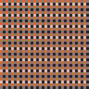 Black Gray Orange Seamless Small French Checkered Pattern. Little Colorful Fabric Check Pattern Background. Classic Checker Pattern Design Texture. photo