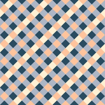 Peach Gray Raven Black Beige Seamless Diagonal French Checkered Pattern. Inclined Colorful Fabric Check Pattern Background. 45 degrees Classic Checker Pattern Design Texture. photo