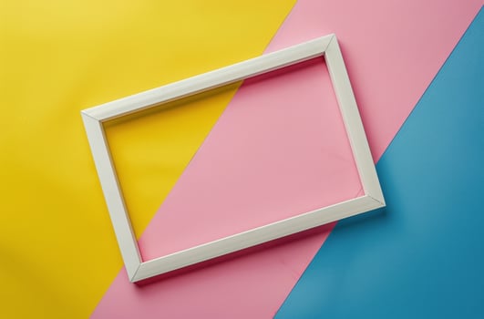 Picture Frame Hanging on Colorful Wall photo