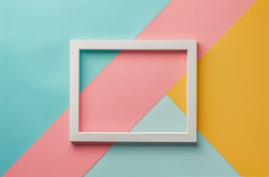 Picture Frame Hanging on Colorful Wall photo