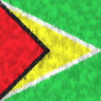 Guinea oil painting. Guinean emblem drawing canvas. A painted picture of a country's flag. photo