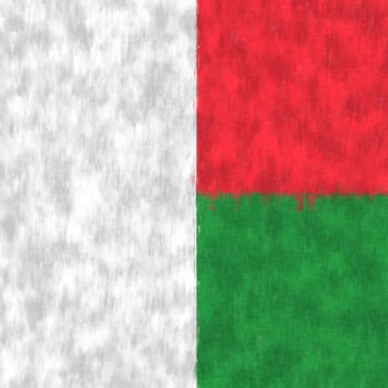 Madagascar oil painting. Madagascar emblem drawing canvas. A painted picture of a country's flag. photo