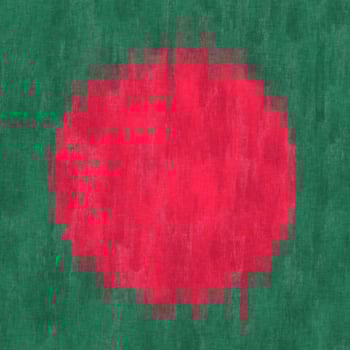 Bangladesh oil painting. Bangladeshi emblem drawing canvas. A painted picture of a country's flag. photo