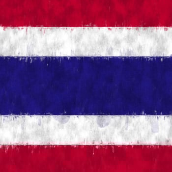 Thailand oil painting. Thai emblem drawing canvas. A painted picture of a country's flag. photo