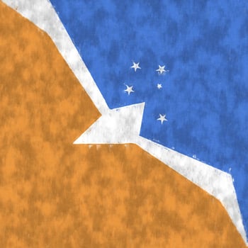Tierra Del Fuego Province Argentina oil painting. Tierra Del Fuego Province Argentina emblem drawing canvas. A painted picture of a country's flag. photo