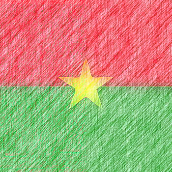 Burkina Faso flag pencil painting picture. Burkina Faso emblem shaded drawing canvas. photo