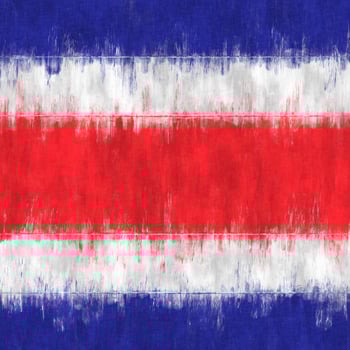 Costa Rica oil painting. Costa Rica emblem drawing canvas. A painted picture of a country's flag. photo