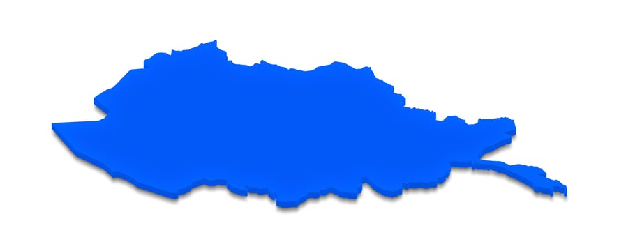 Map of Afghanistan. 3D isometric perspective illustration. photo