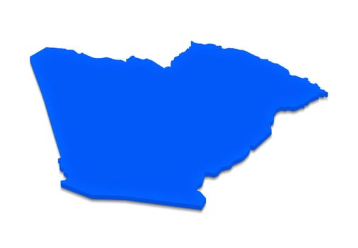 Map of Algeria. 3D isometric perspective illustration. photo