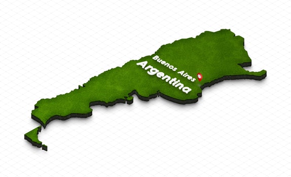 Map of Argentina. 3D isometric perspective illustration. photo