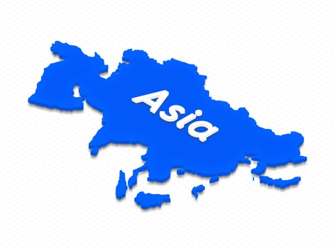 Map of Asia. 3D isometric illustration. photo