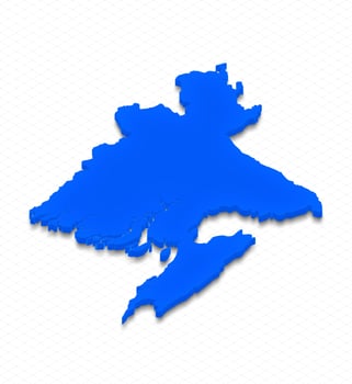 Map of Bangladesh. 3D isometric perspective illustration. photo