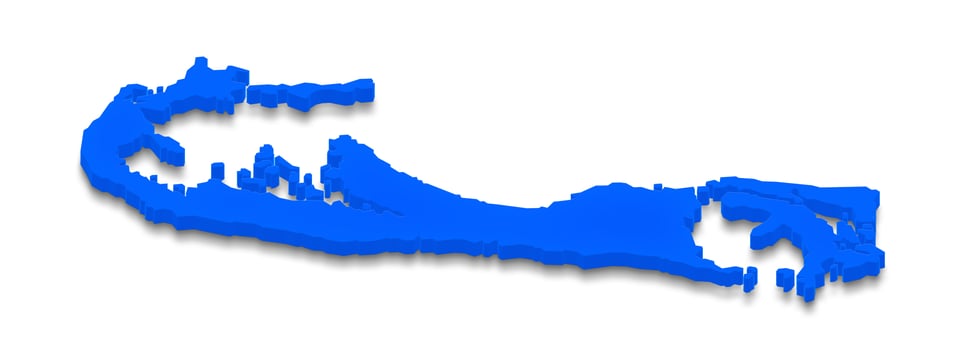 Map of Bermuda. 3D isometric perspective illustration. photo