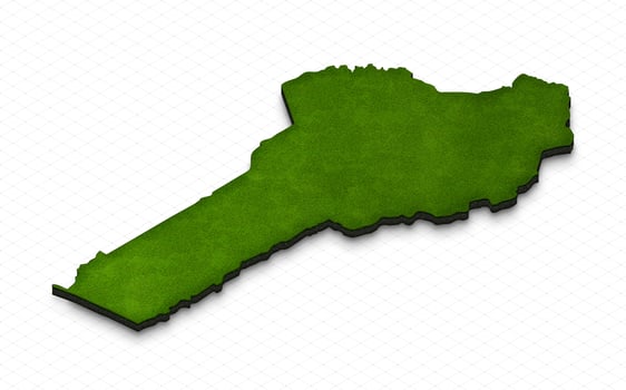 Map of Benin. 3D isometric perspective illustration. photo