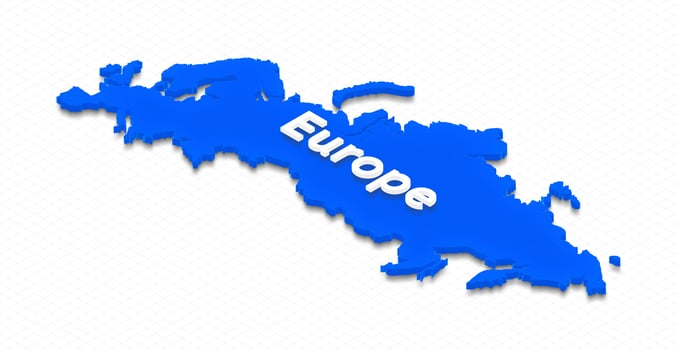 Map of Europe. 3D isometric illustration. photo