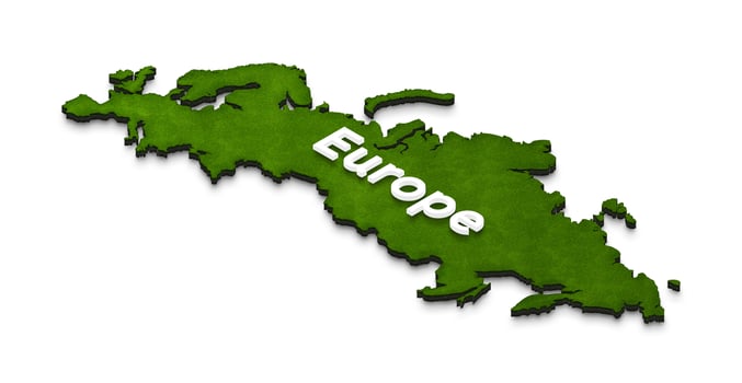 Map of Europe. 3D isometric illustration. photo