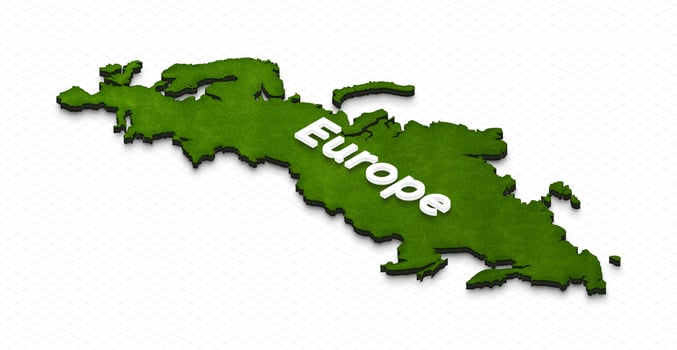 Map of Europe. 3D isometric illustration. photo