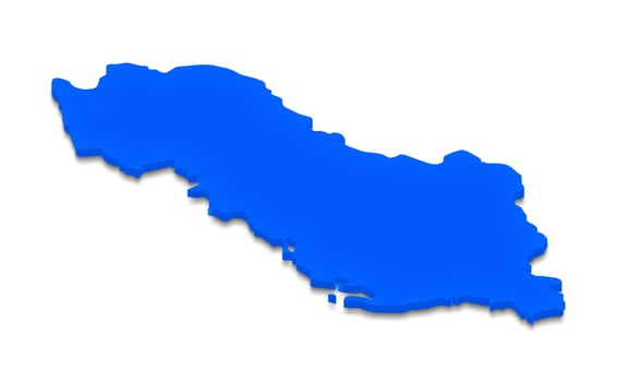 Map of Albania. 3D isometric perspective illustration. photo