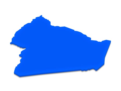Map of Algeria. 3D isometric perspective illustration. photo