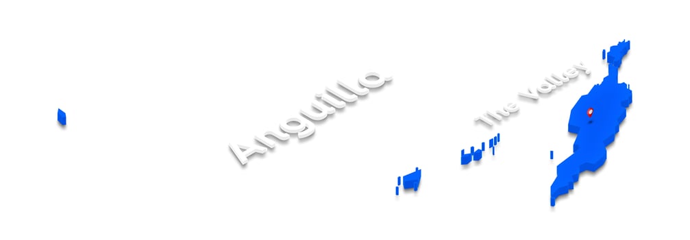 Map of Anguilla. 3D isometric perspective illustration. photo