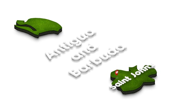 Map of Antigua and Barbuda. 3D isometric perspective illustratio photo