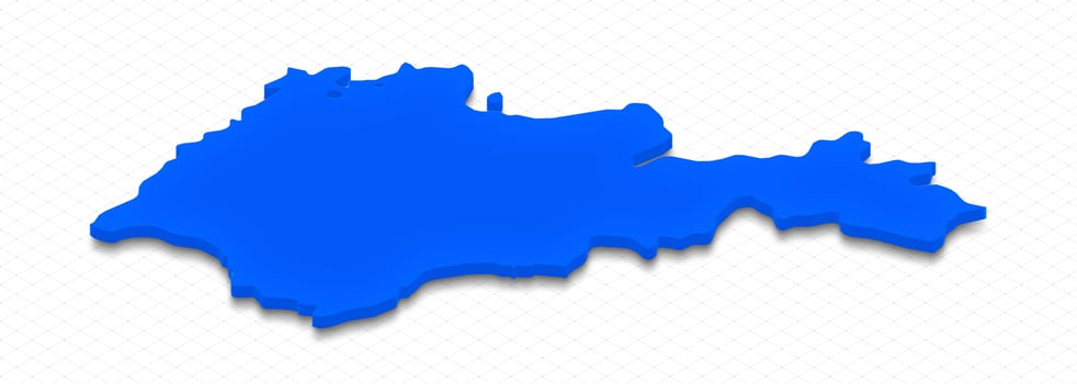 Map of Armenia. 3D isometric perspective illustration. photo