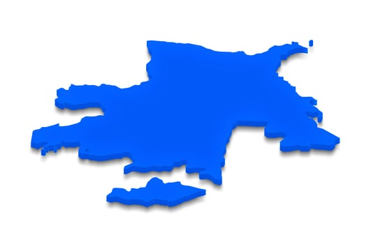 Map of Azerbaijan. 3D isometric perspective illustration. photo