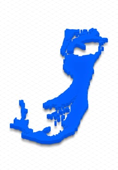 Map of Bermuda. 3D isometric perspective illustration. photo