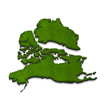 Map of North America. 3D isometric illustration. photo