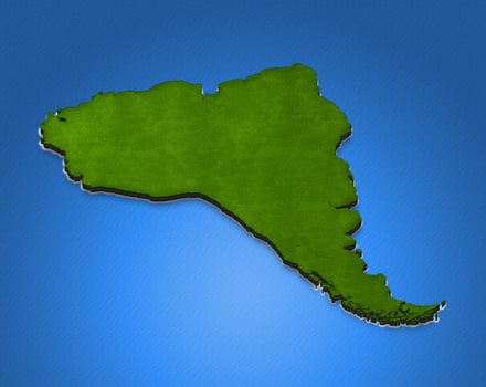 Map of South America. 3D isometric illustration. photo