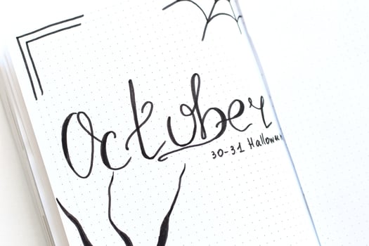 The layout of the Bullet Journal's Halloween theme photo