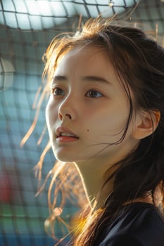 Asian girl tennis player photo
