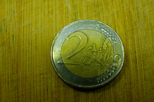 euro close-up. money depreciation concept. world inflation. photo