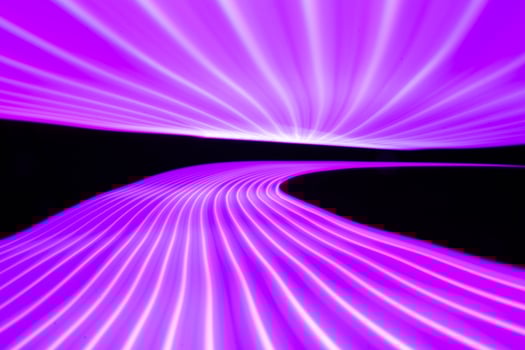 Abstract neon metallic pink curvy lines on black background. Technology data path. Vapor wave effect. photo