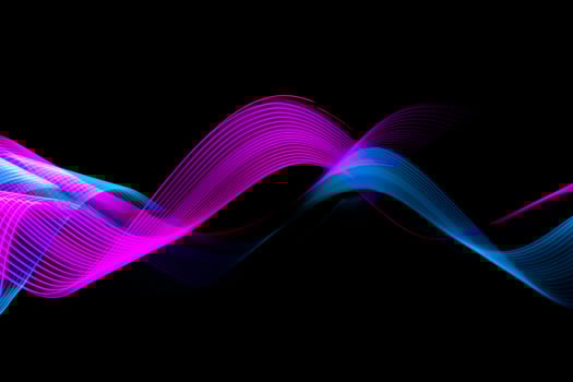 Abstract technology banner design. Digital neon lines on black background. photo