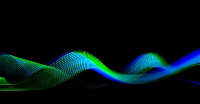 Technology futuristic abstract background neon light stripes on black. photo